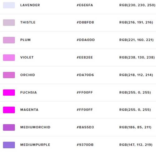 kode html warna ungu