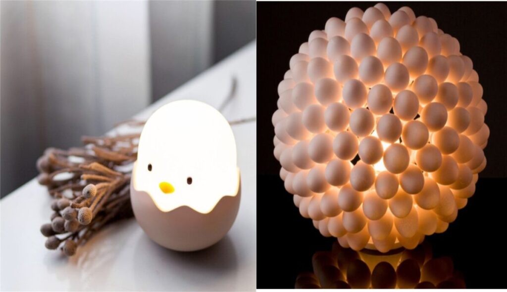 hiasan lampu dari kulit telur
