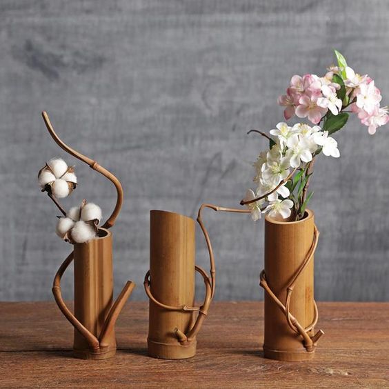 vas bunga dari bambu